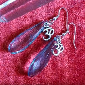 💐Ommm My God! Light blue Om Earrings